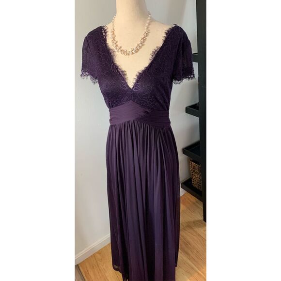 Adrianna Papell long maxi dress fancy size 2 purple bridesmaid made of honor - Picture 1 of 7